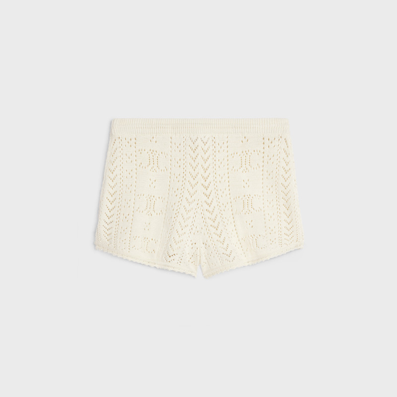 CELINE mini shorts in triomphe cotton pointelle outlook
