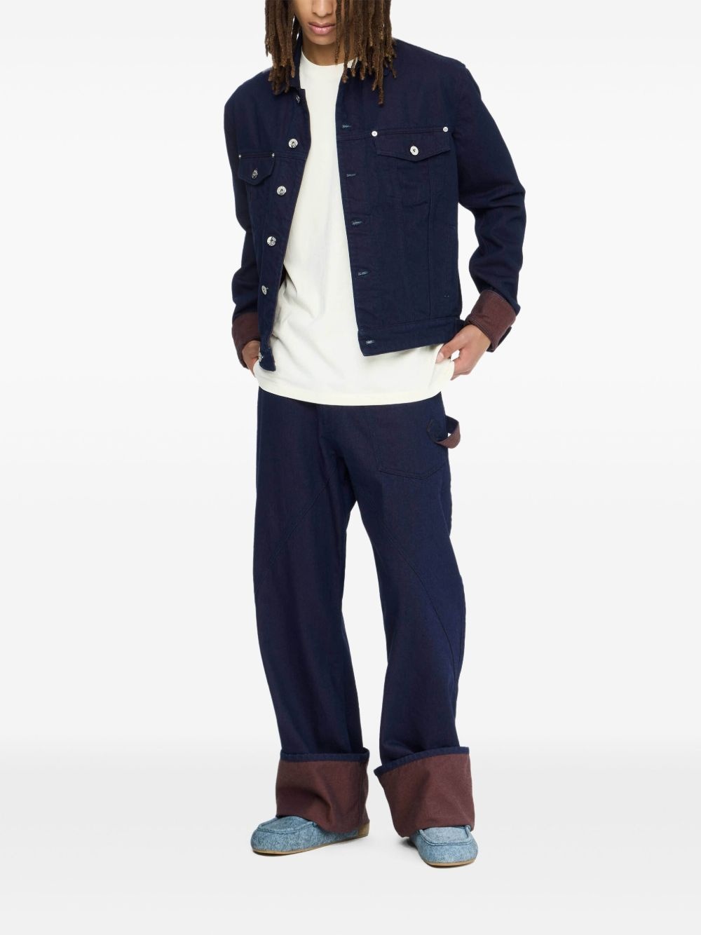 button-fastening denim jacket - 2