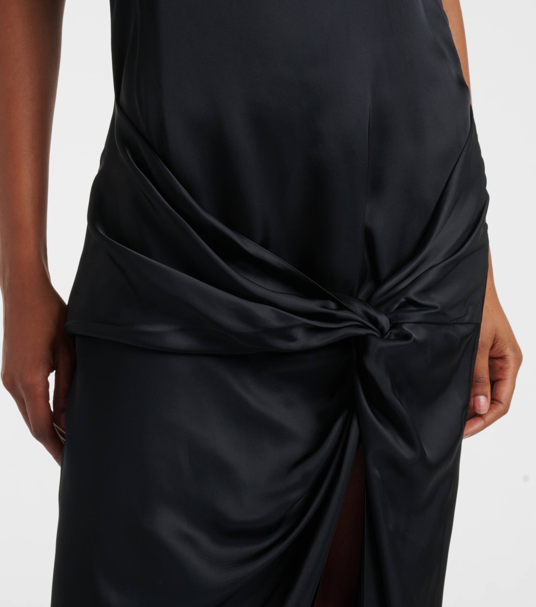 Gathered satin slip dress - 6