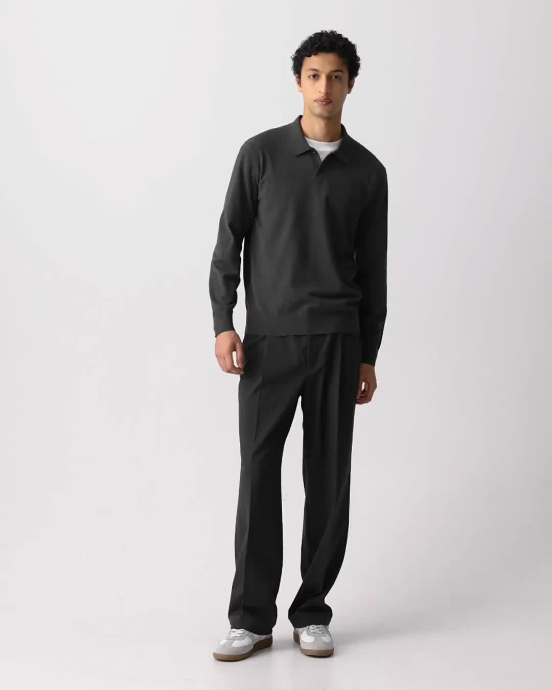 Goris Long-Sleeve Polo Shirt in Light Bilen - 7