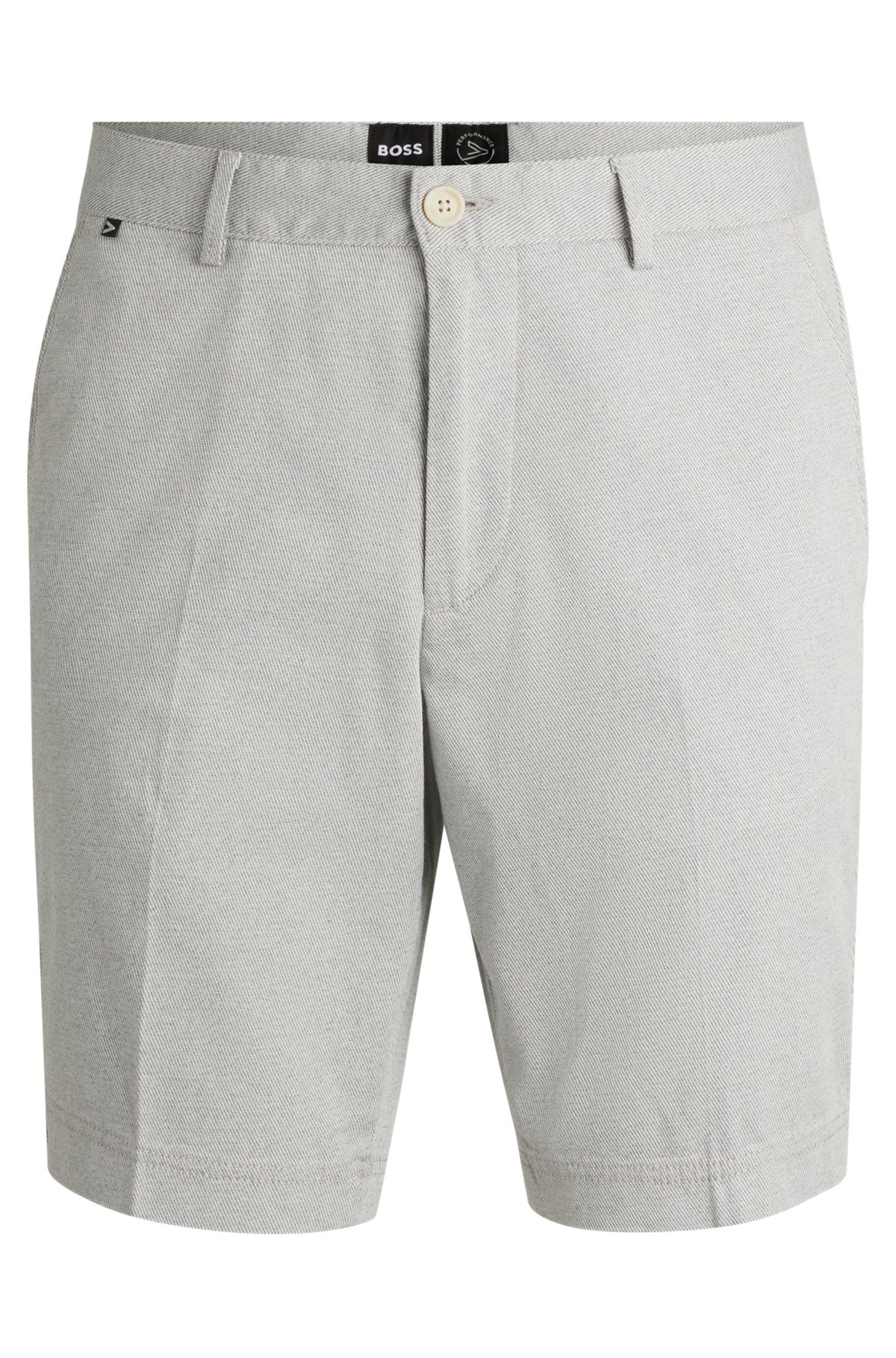 SLIM-FIT SHORTS IN MELANGE TWILL - 1