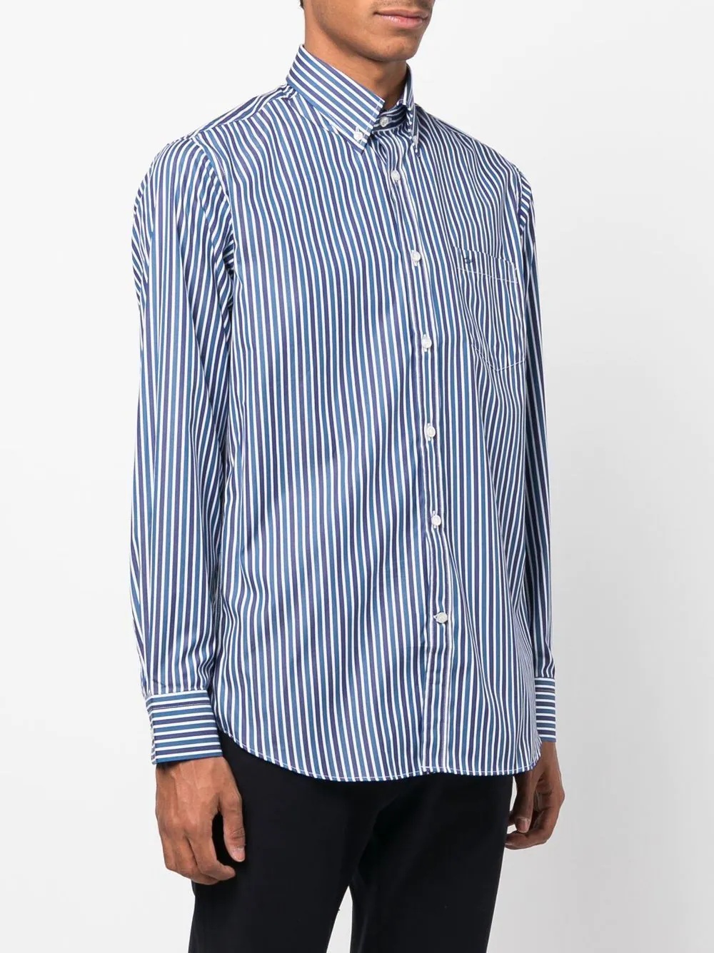 long-sleeve striped button-down shirt - 3