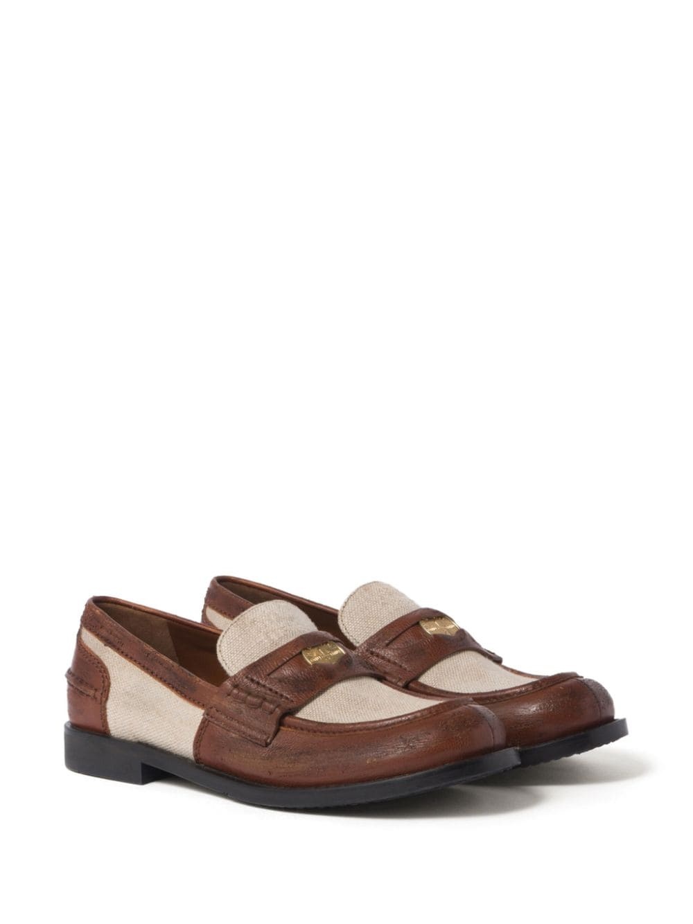 penny-appliquÃ© panelled loafers - 2