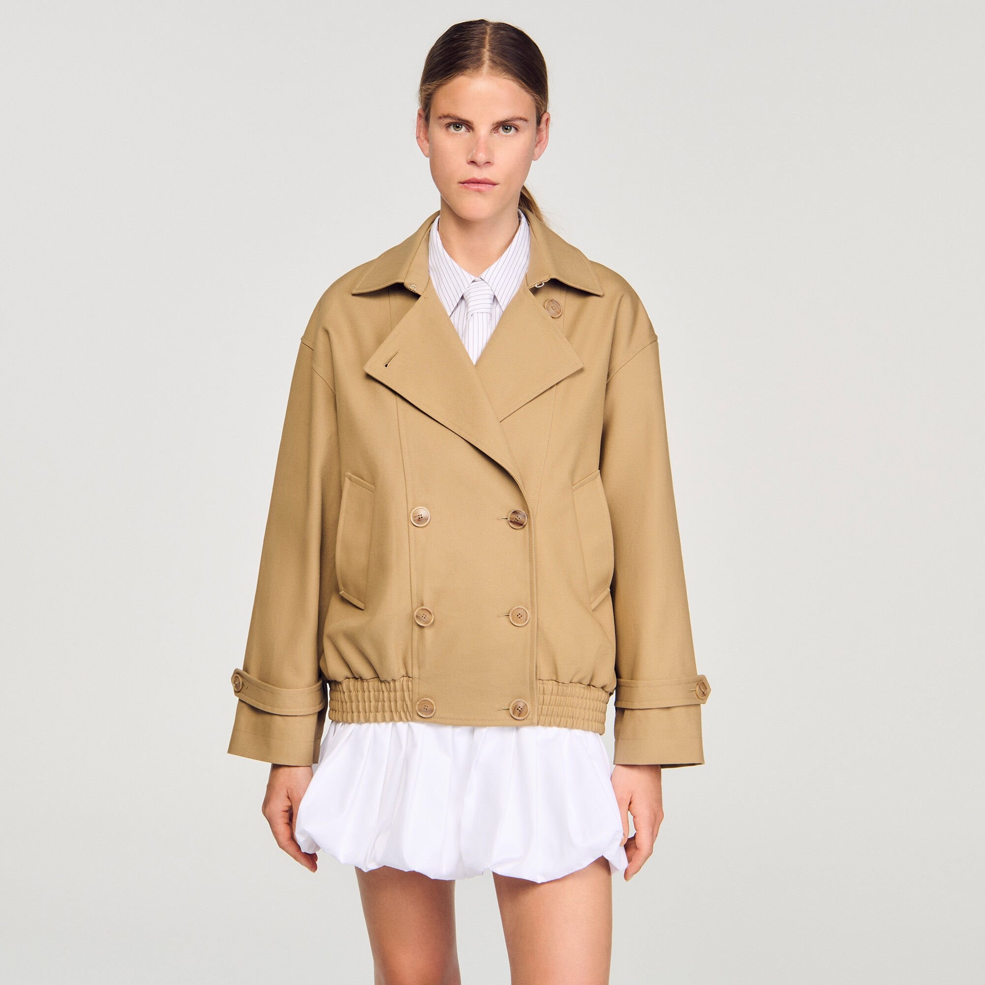 SHORT OVERSIZED TRENCH COAT - 4