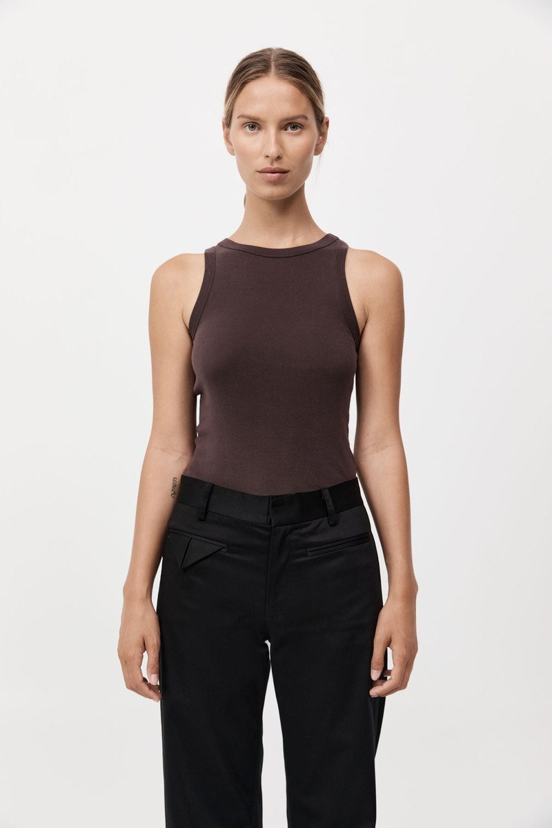 Organic Cotton Bateau Tank - Raisin 2