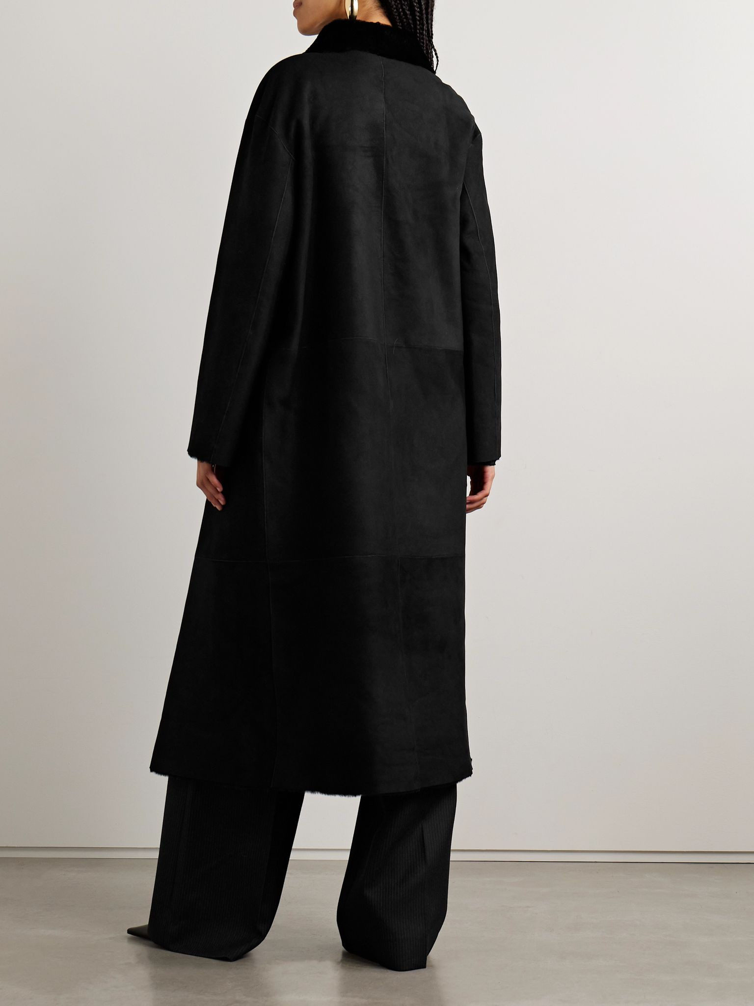 Merinos oversized shearling coat Black - 3