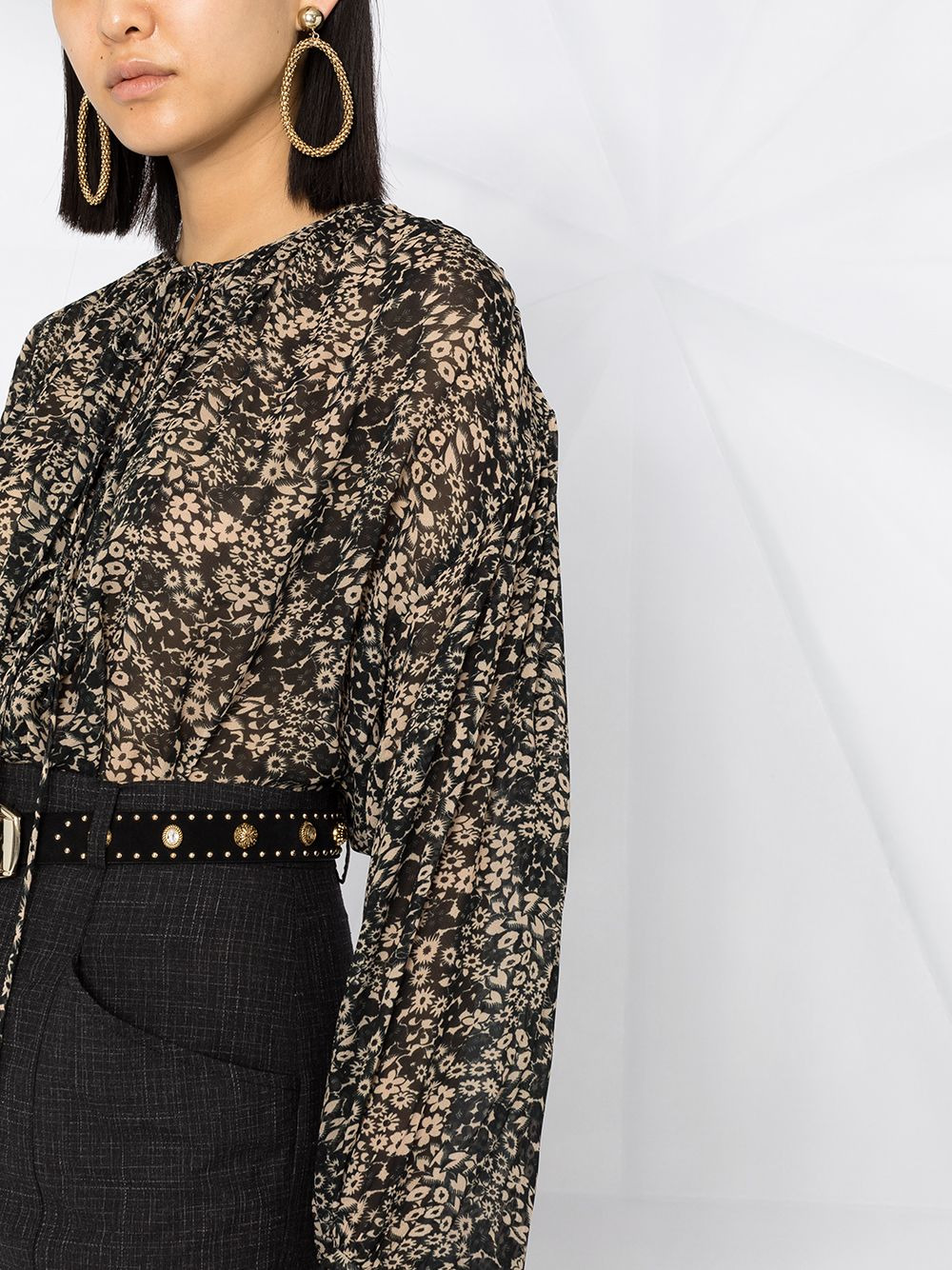Liliana oversized floral-print blouse - 5