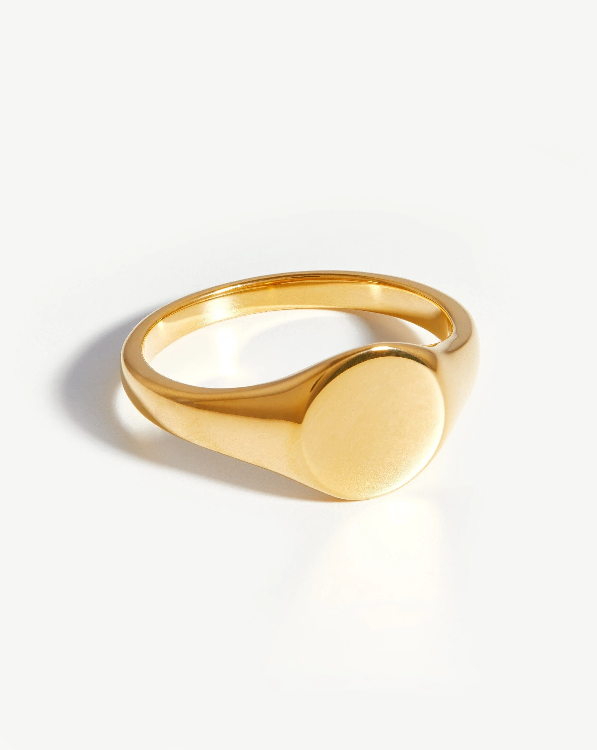 Engravable Round Signet Ring - 1