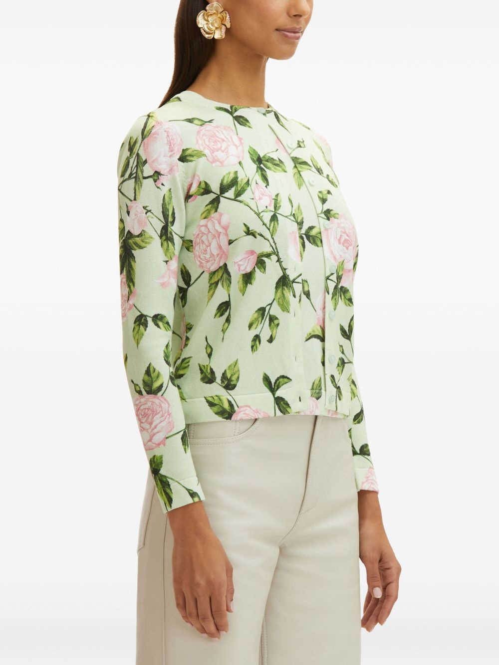 English Rose print cardigan - 5