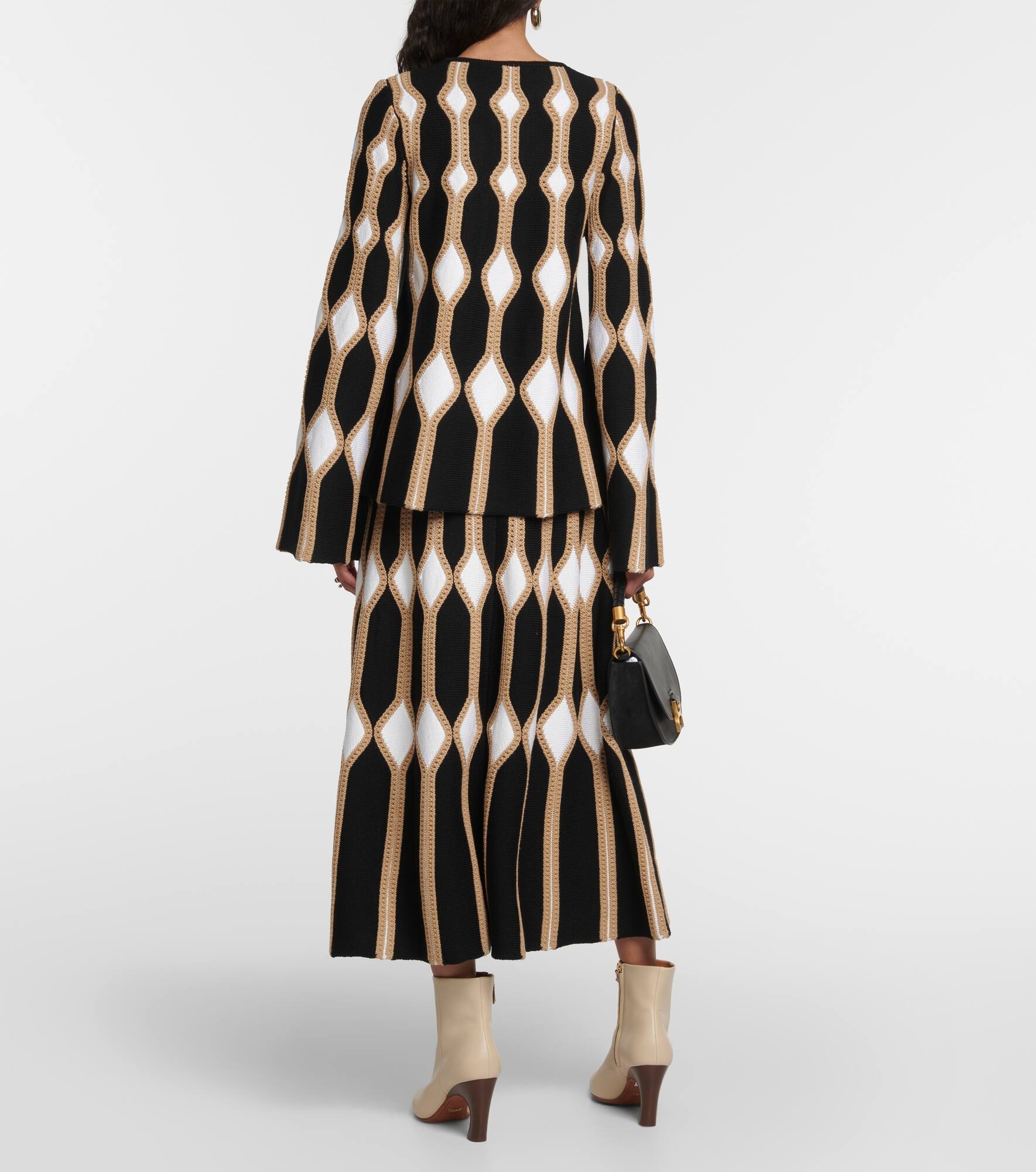 Intarsia wool and silk sweater - 3