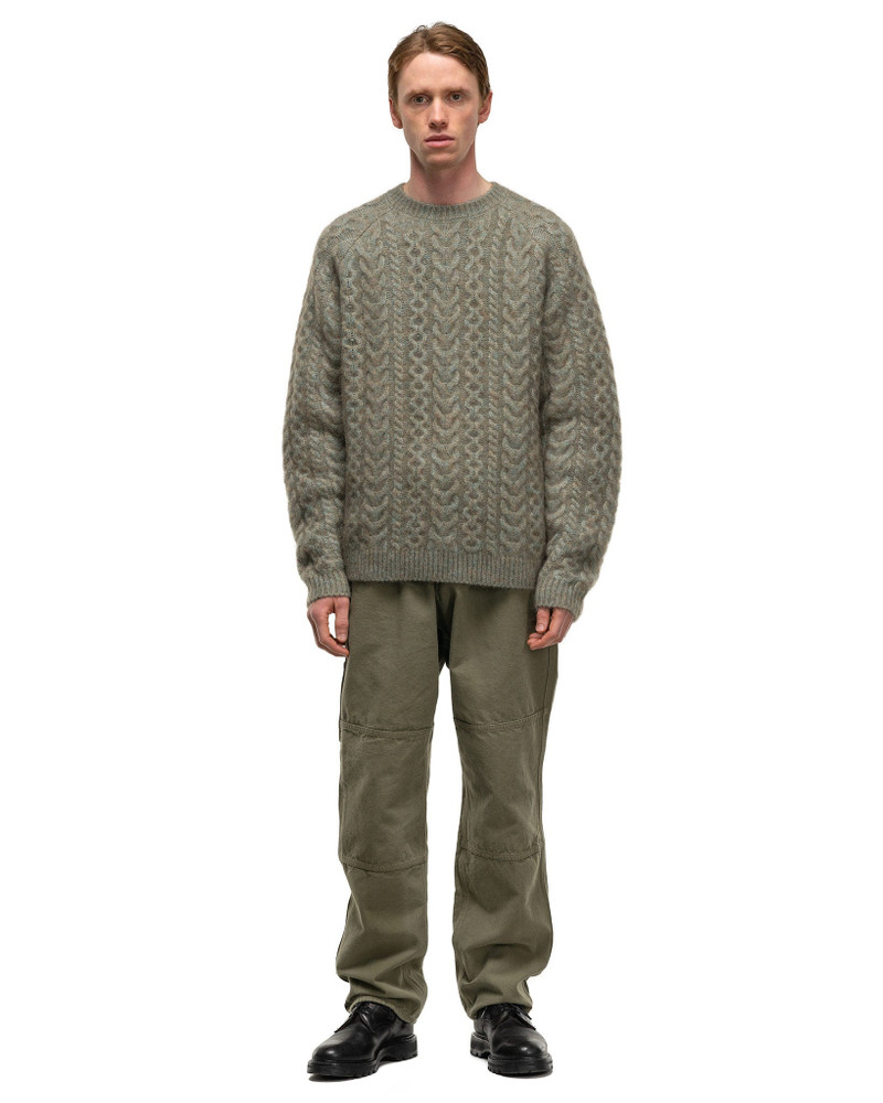nonnative Worker Aran Sweater Kid Mohair/W/N/P Yarn Khaki outlook