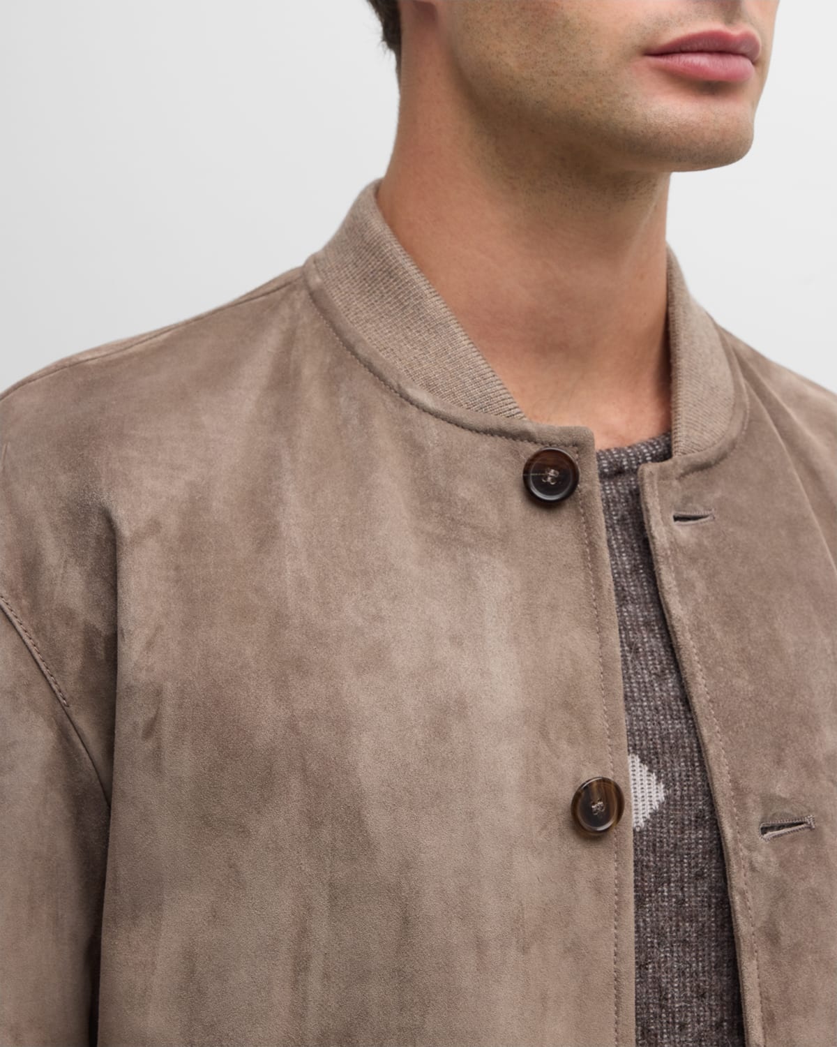 Men's Suede Blouson Jacket - 5