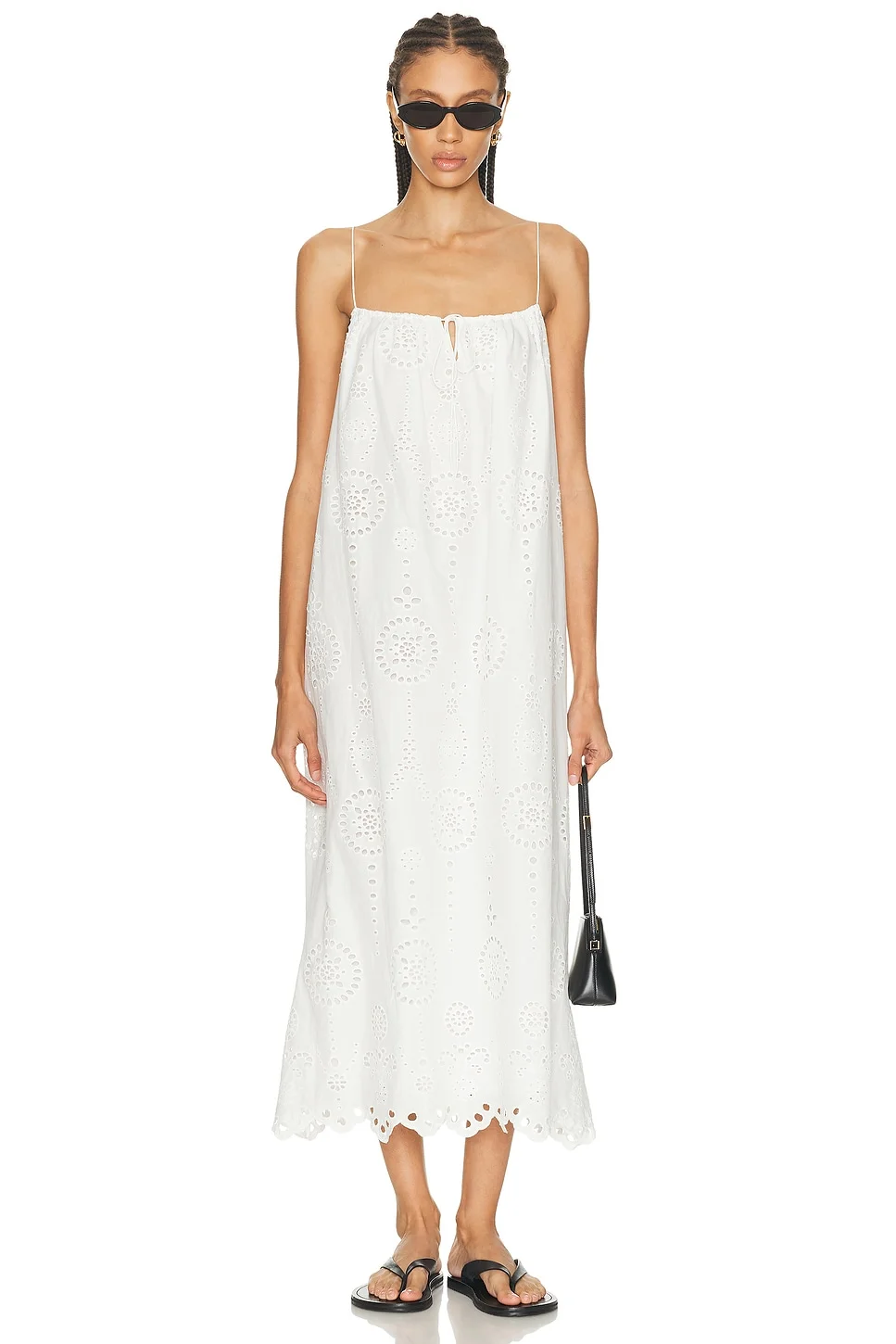 Broderie Cami Midi Dress - 1