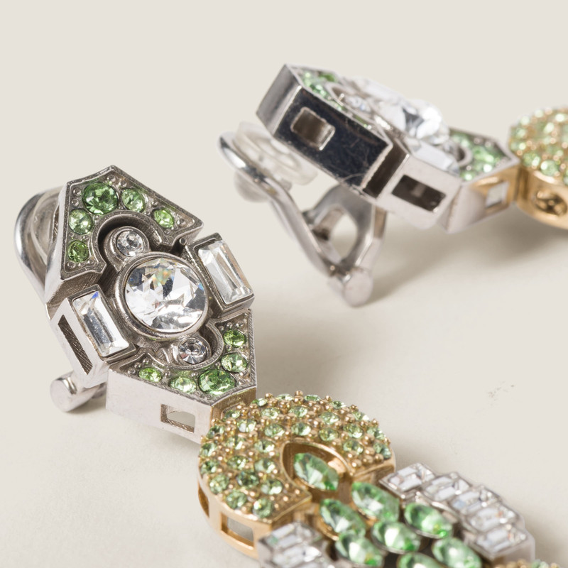 Metal earrings with crystals 3