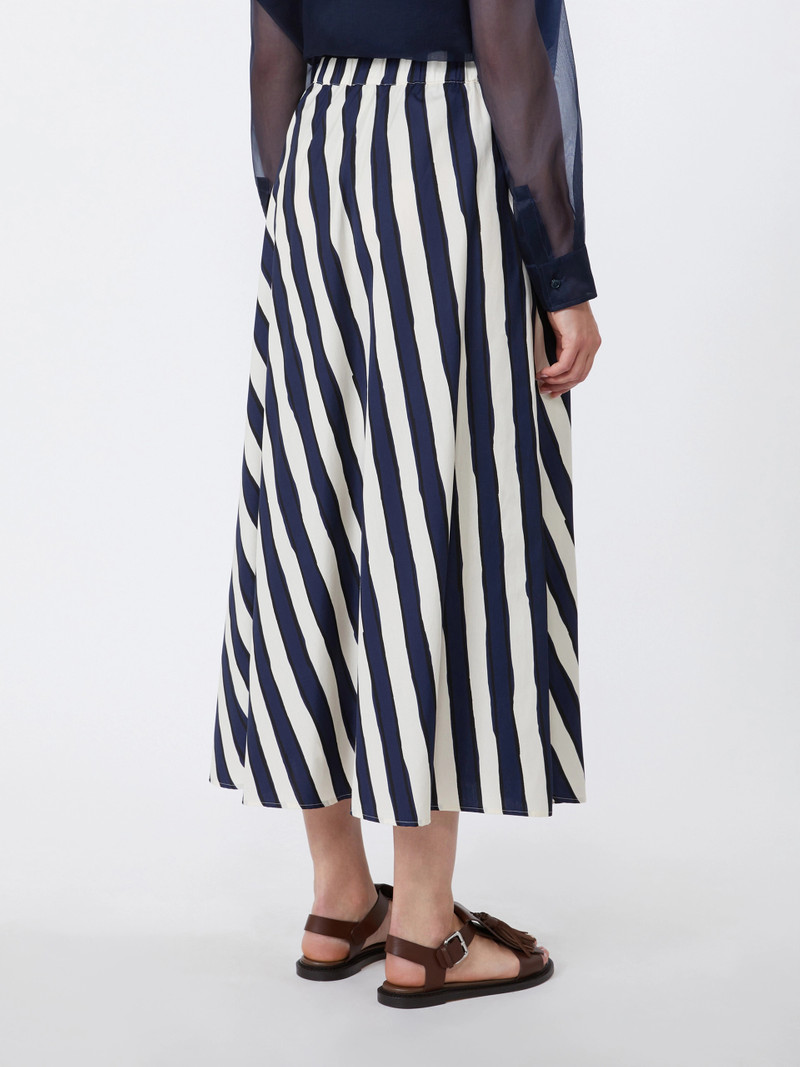 UOMO Printed poplin pleated skirt - NAVY 4