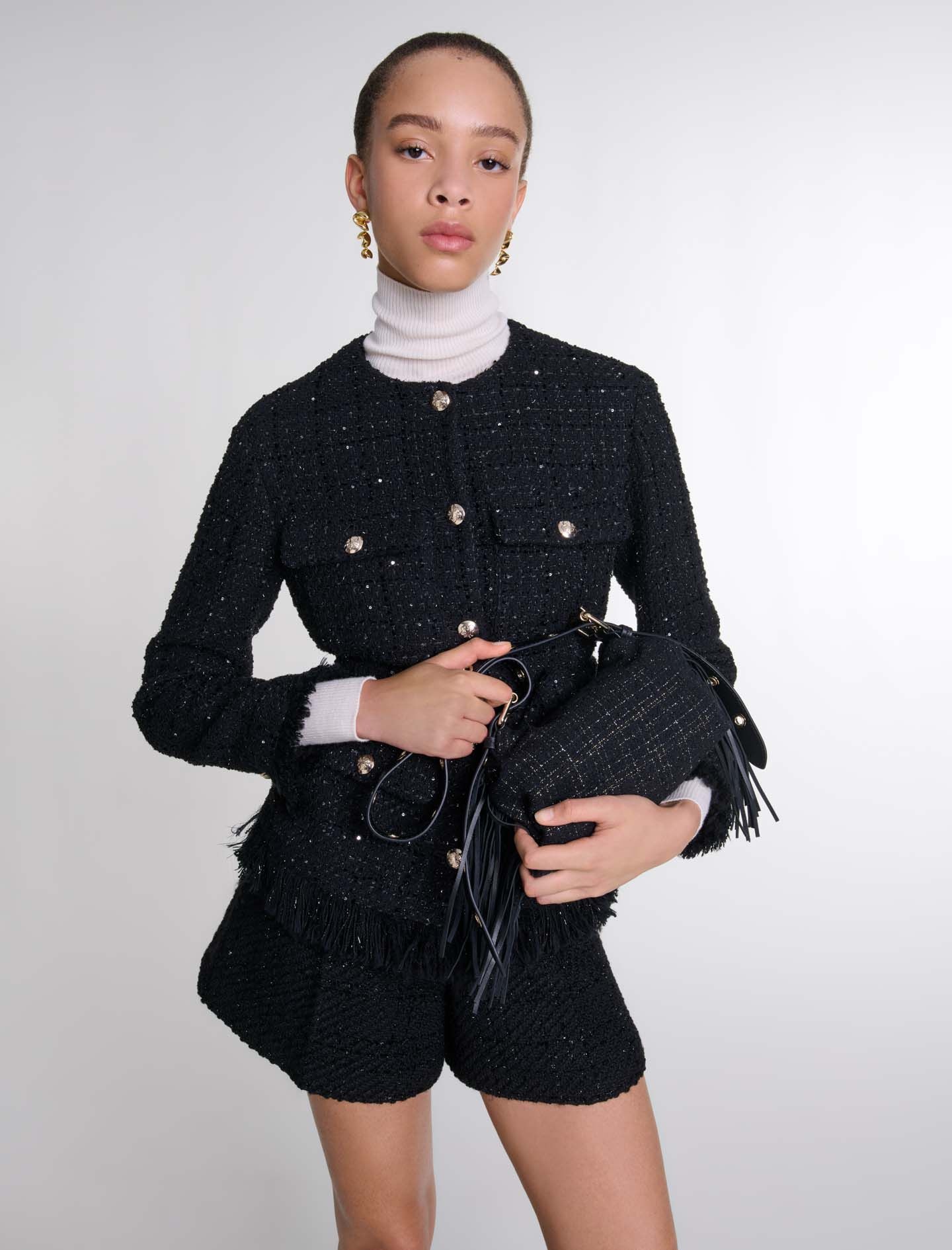 Sequinned tweed jacket - 5