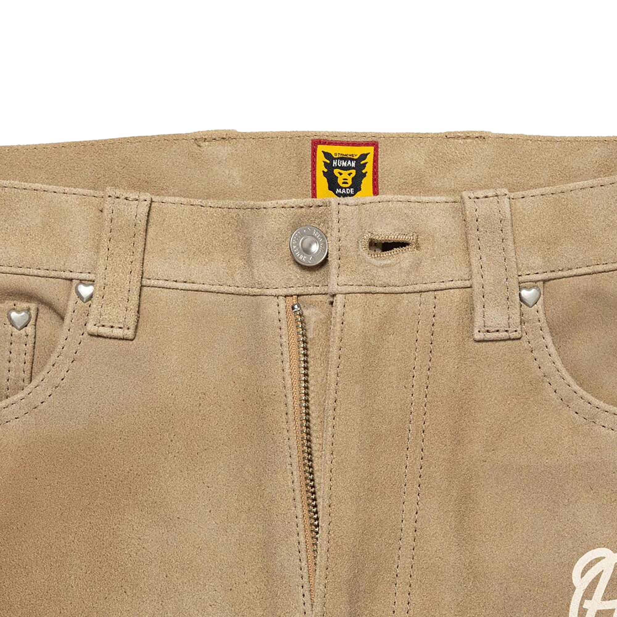 Human Made Suede Leather Pants 'Beige' - 3