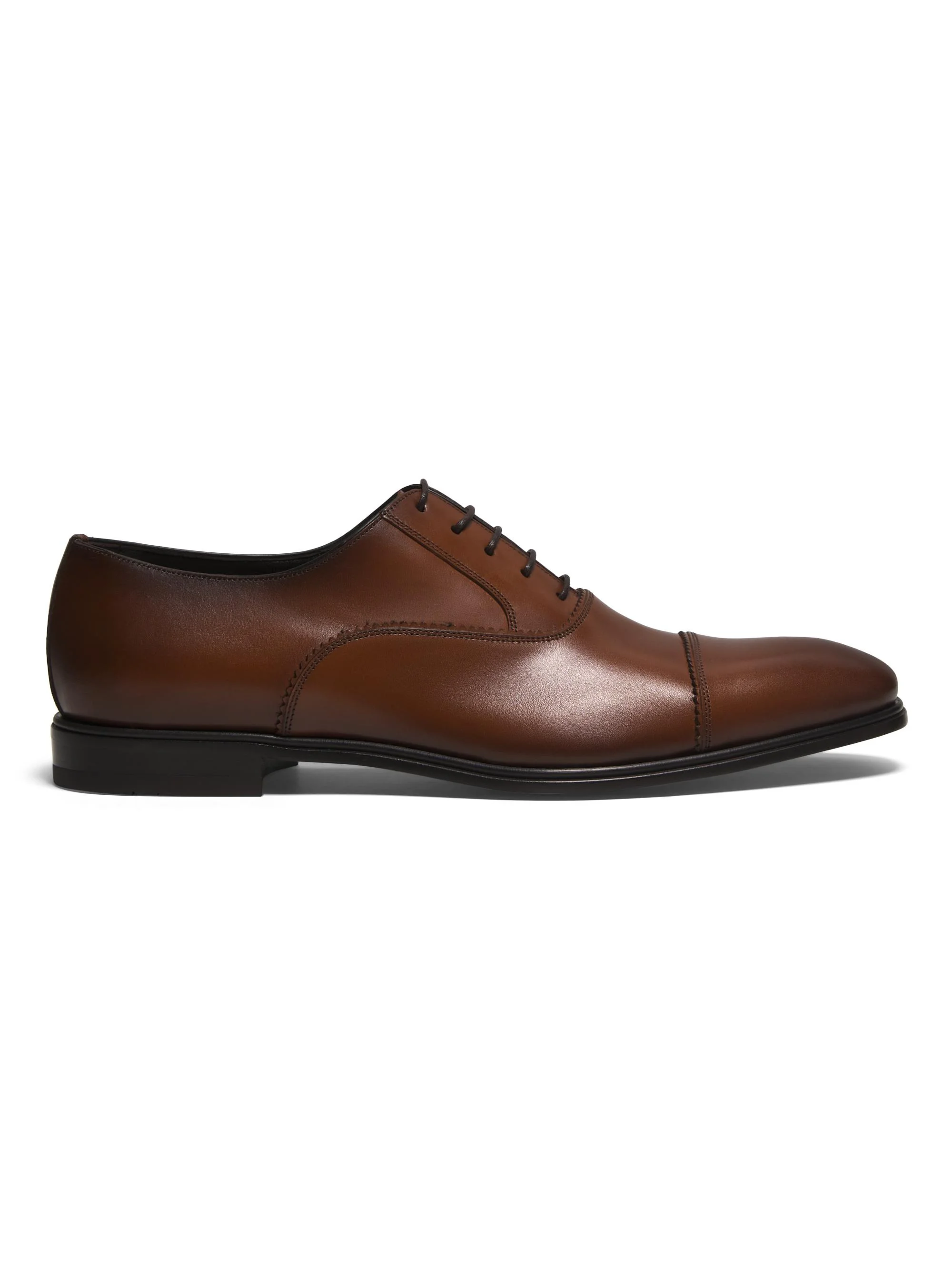 Men's Leather Cap-Toe Oxfords - Natural - 1