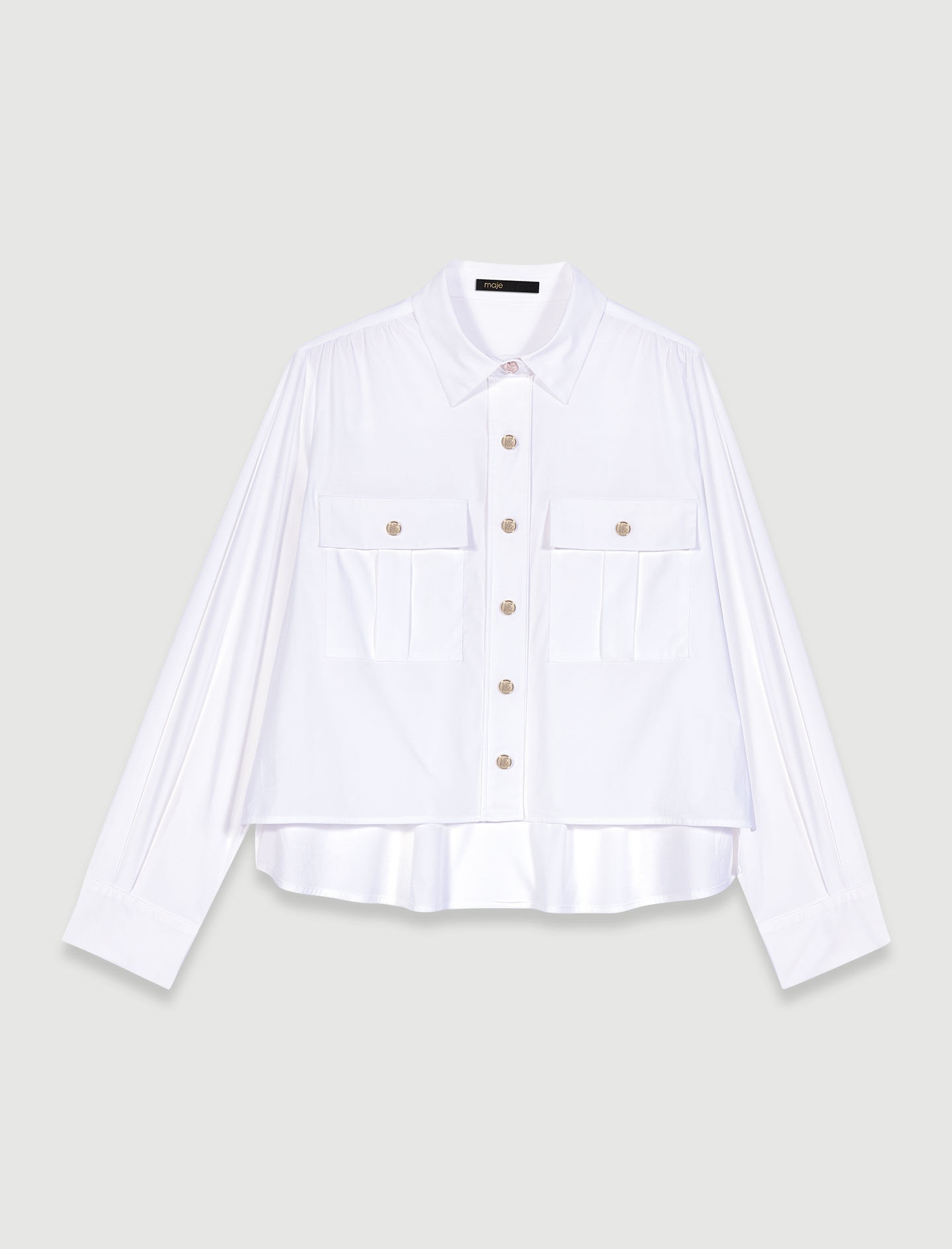 Cropped cotton shirt - 1