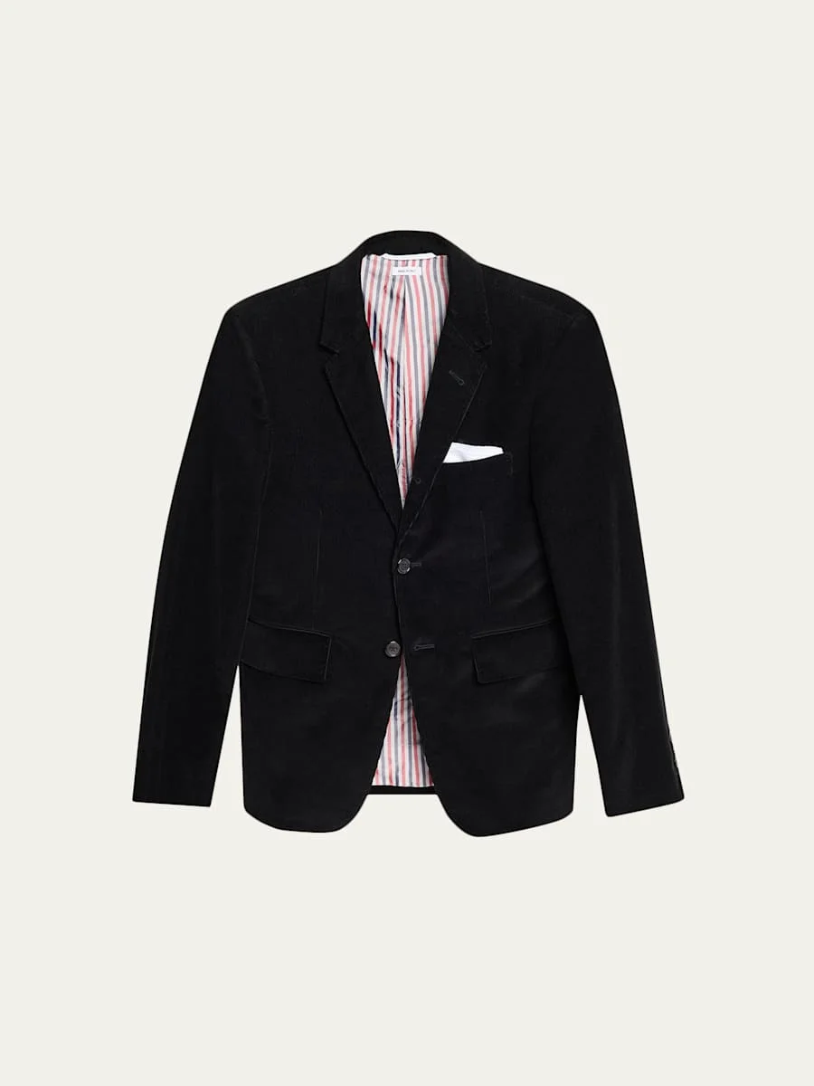Men's Corduroy Stripe-Lined Blazer - 1