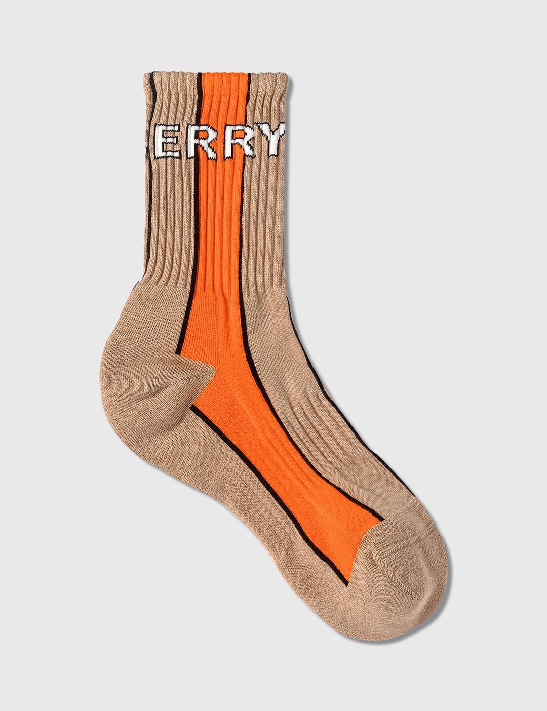 Logo Intarsia Striped Cotton Blend Socks - 2