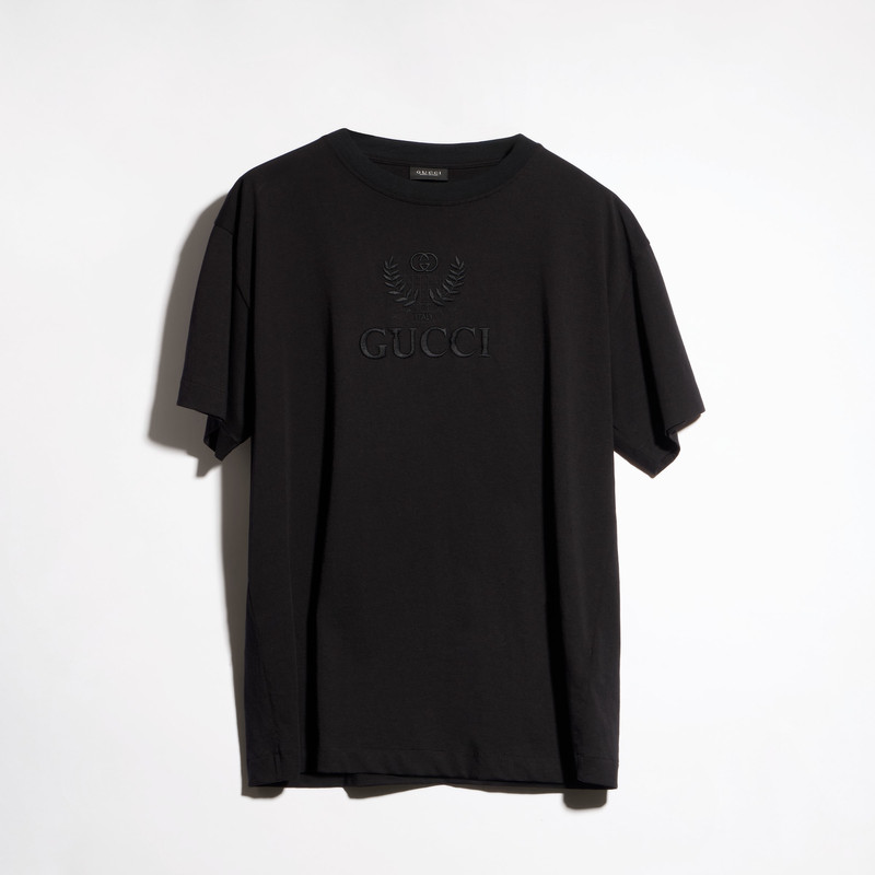 Cotton jersey T-shirt with embroidery - 1