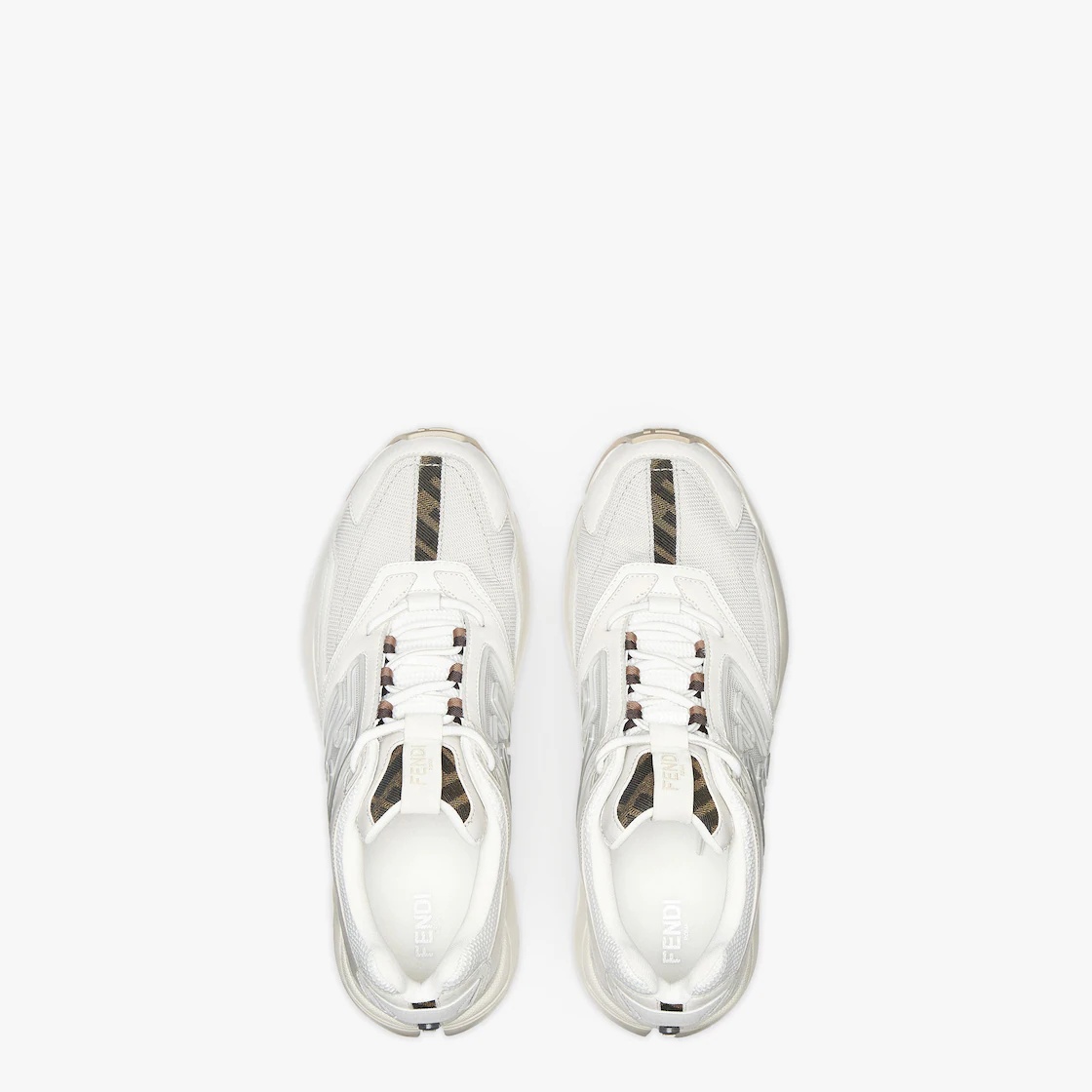 White nubuck leather low-tops - 4