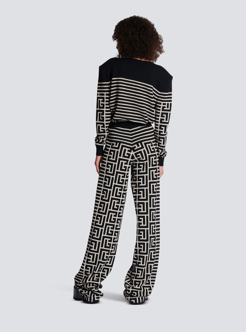 Monogrammed knit trousers 4