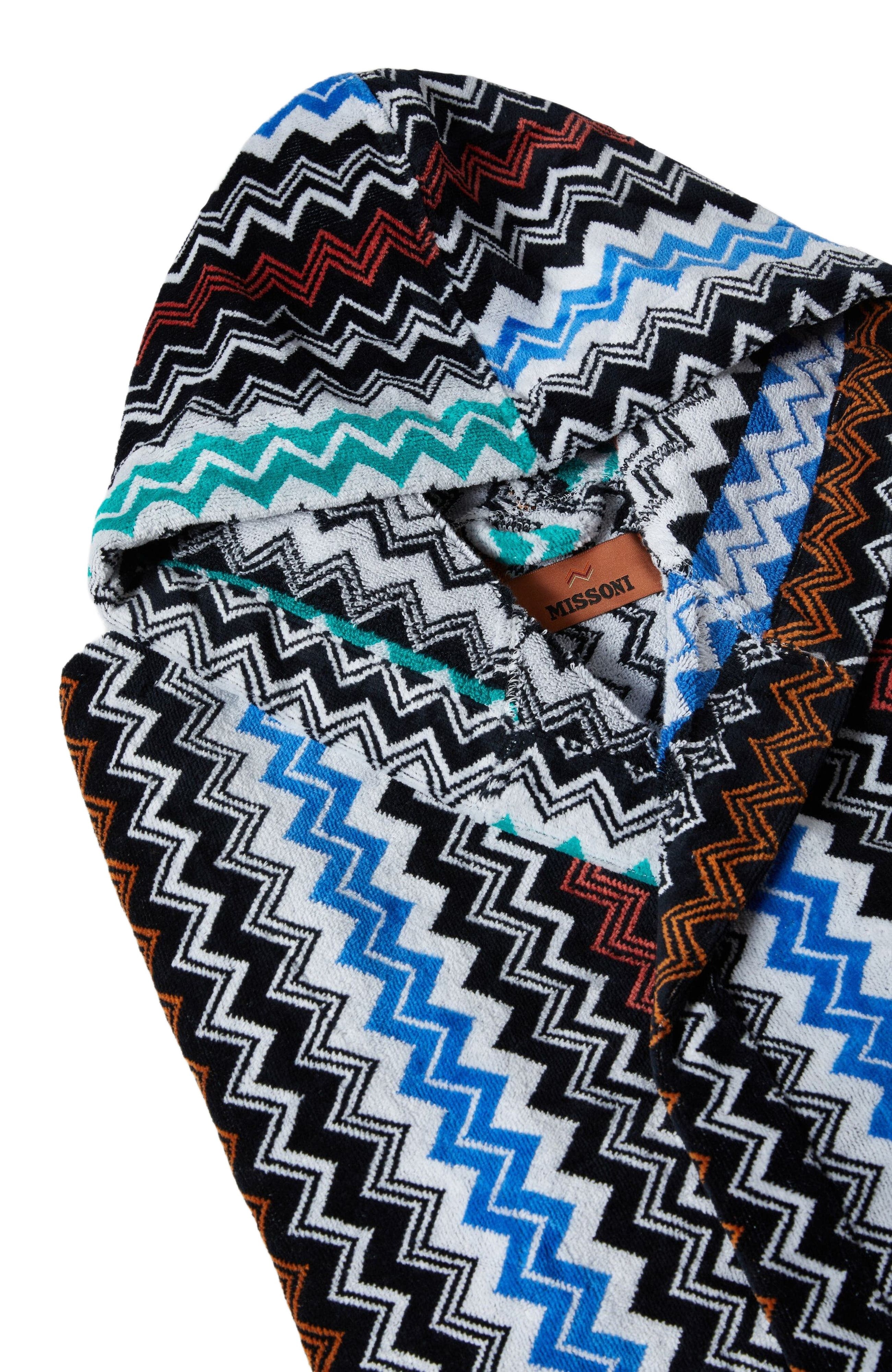 Missoni Home Neoclassic Bathrobe In Cotton Terry With Zigzag Pattern in Black at Nordstrom - 3