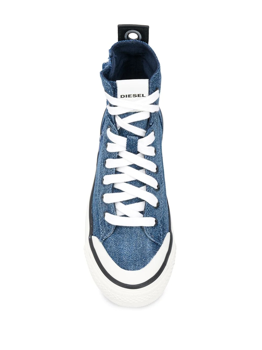 denim lace-up sneakers  - 4