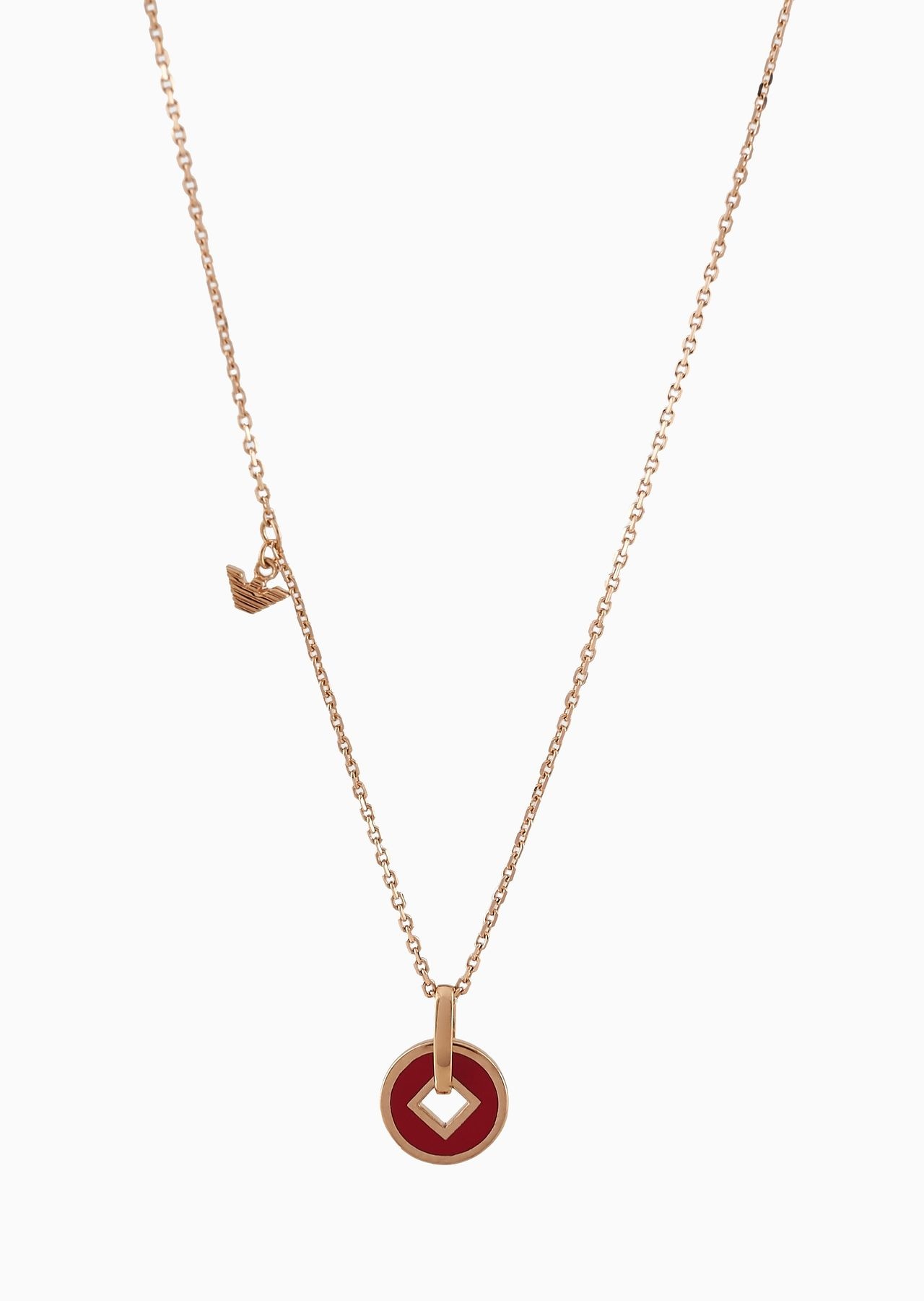 Rose Gold-Tone Sterling Silver Pendant Necklace - 1