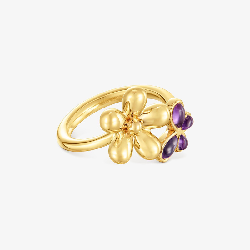 TOUS Ring with 18K gold vermeil and amethyst Daisy outlook