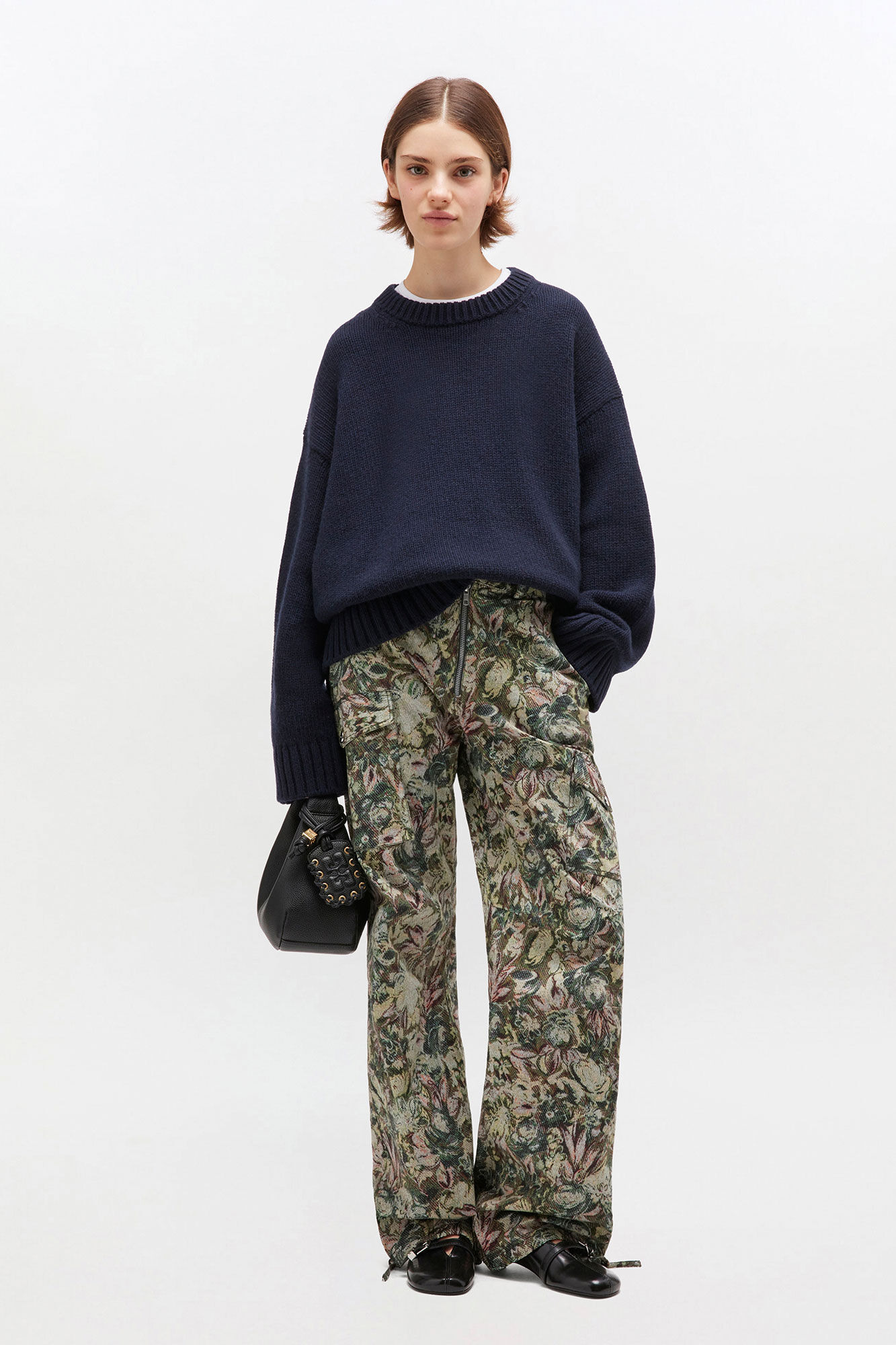 DARK BLUE WOOL MIX SWEATER - 3