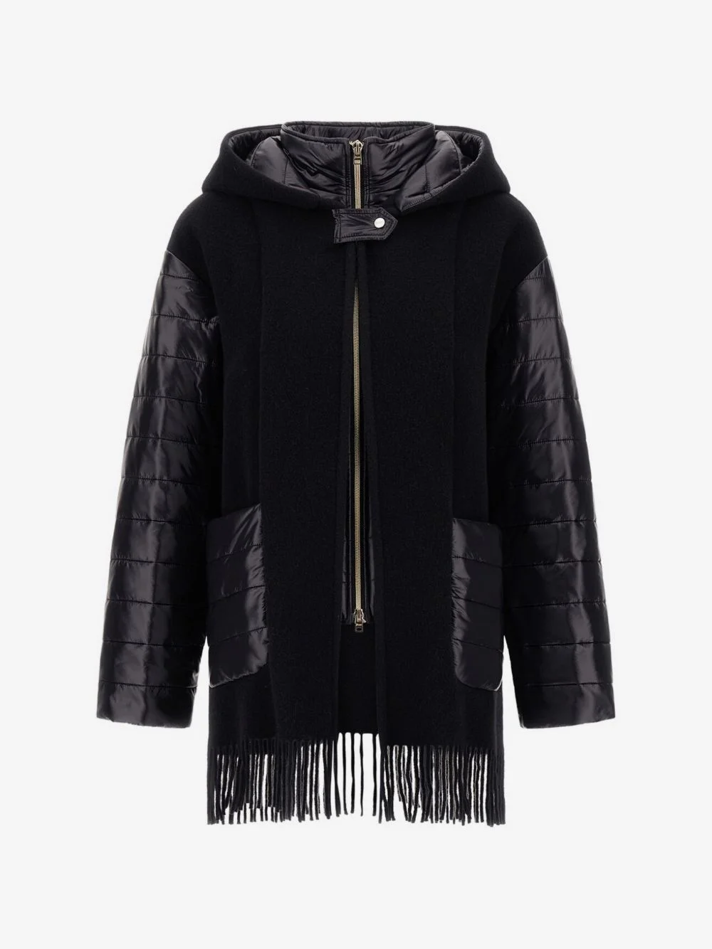 Ultralight fringed single-breasted coat - 1