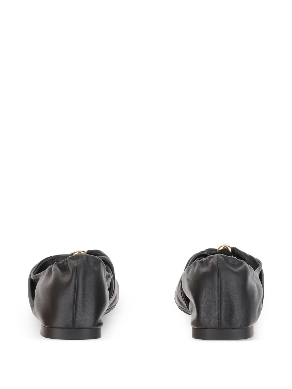 gathered leather ballet flats - 3