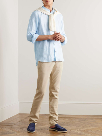 Loro Piana Arizona Grandad-Collar Linen Shirt outlook
