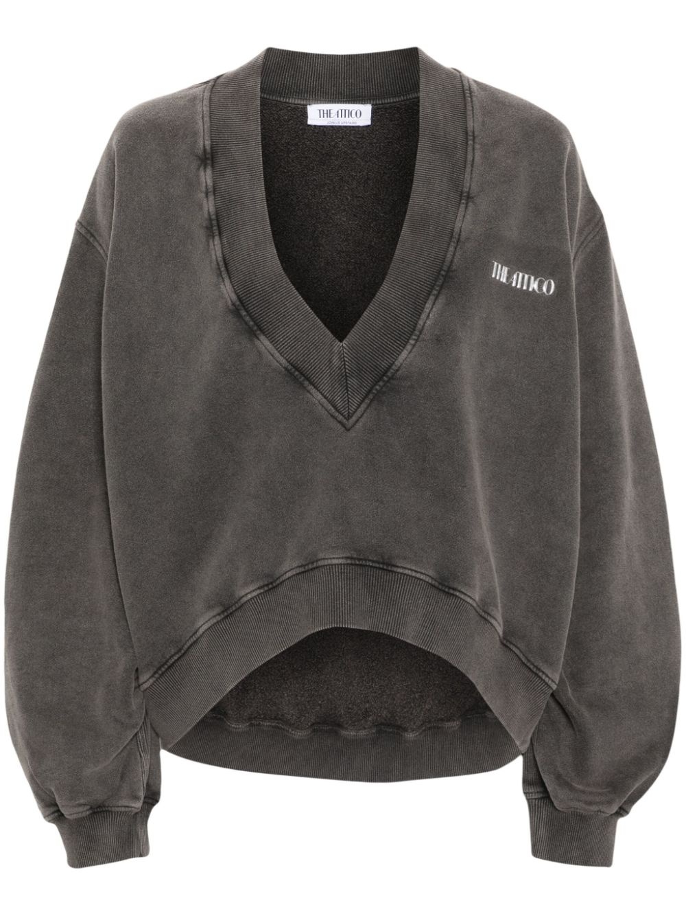 logo-rubberised cotton sweatshirt - 1