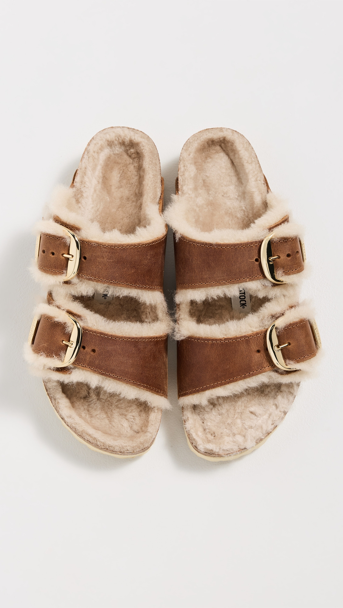 Arizona Big Buckle Shearling Sandals - 4