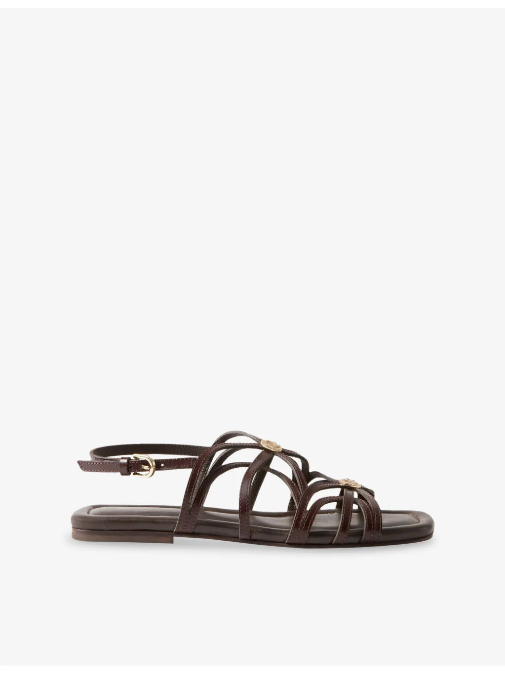 Medallion Flat Leather Sandals - 1