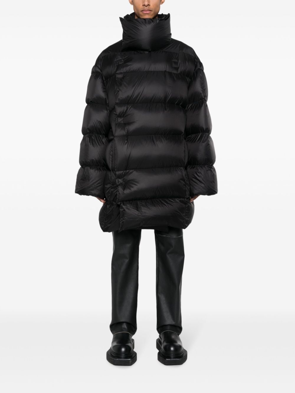 funnel-neck quilted down coat - 2