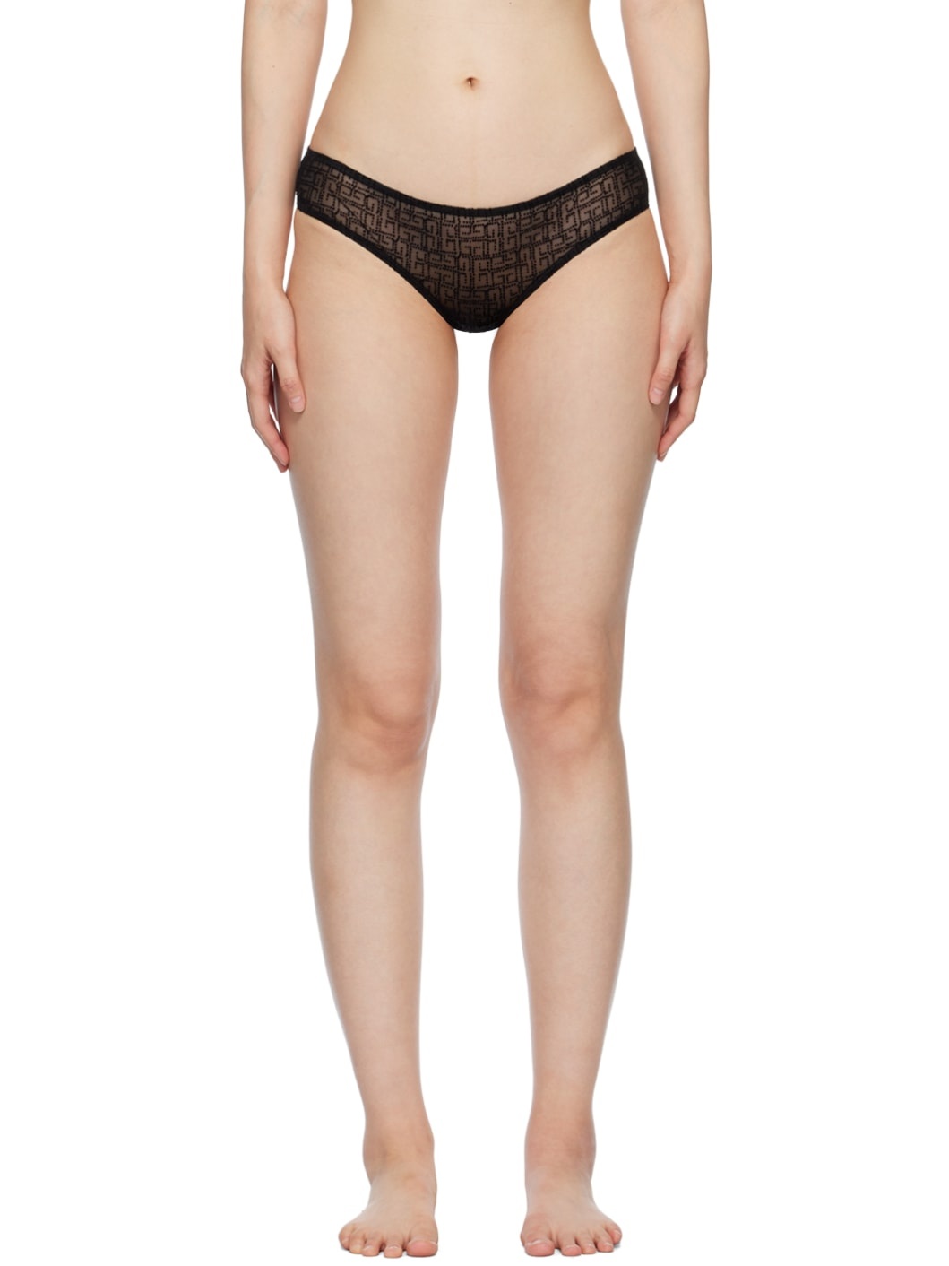 Black Jacquard Briefs - 1