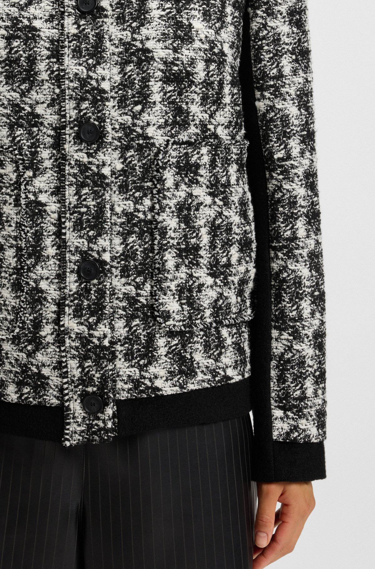 REGULAR-FIT JACKET IN PATTERNED FEATHER TWEED - 6