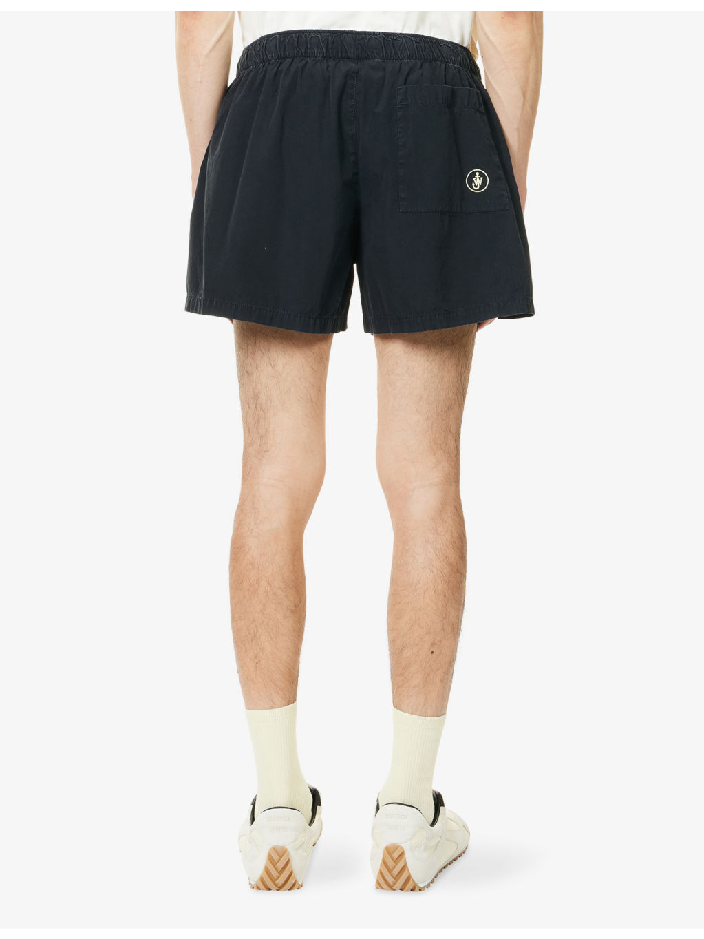Relaxed-Fit Graphic-Embroidery Cotton Shorts - 4