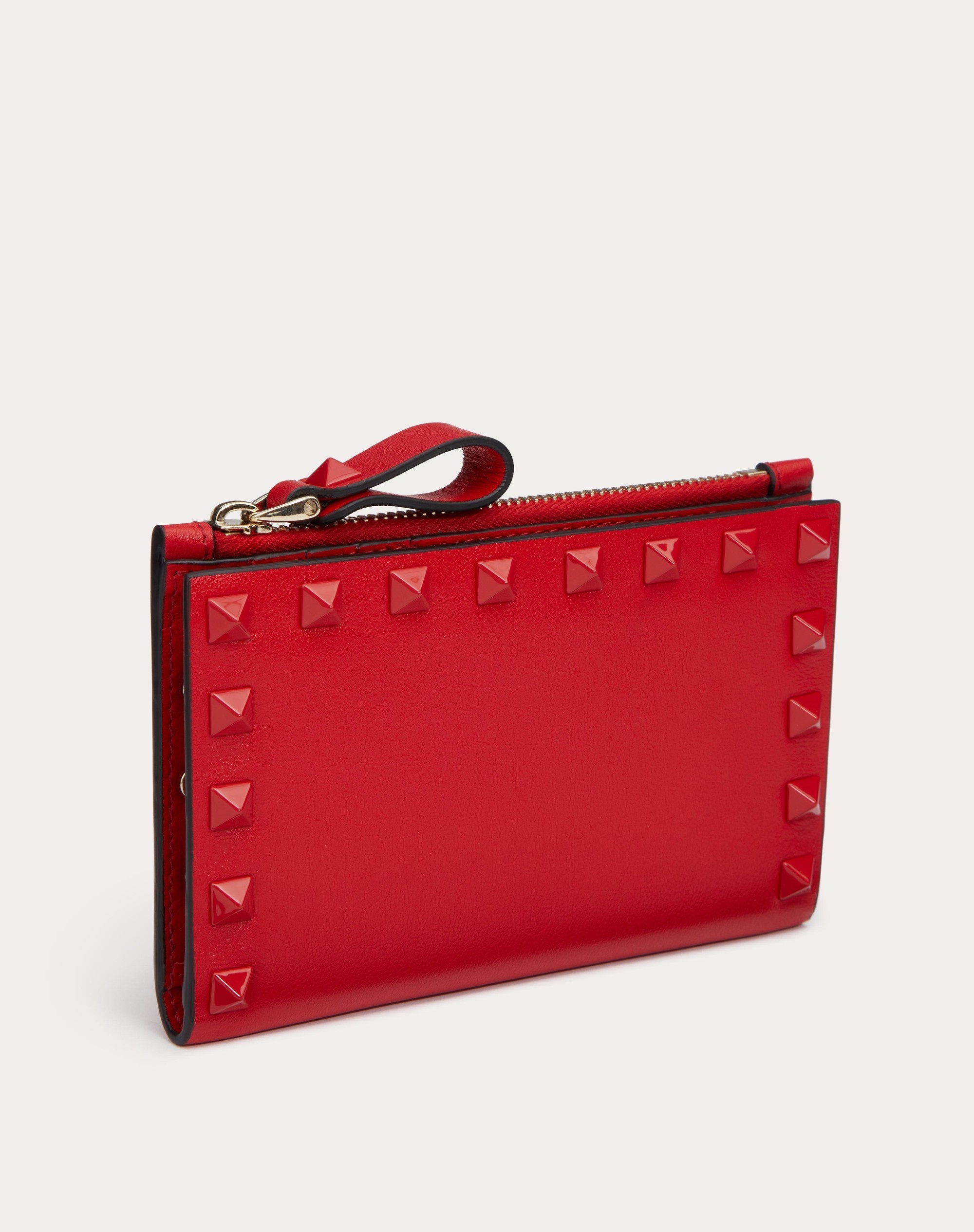 ROCKSTUD CALFSKIN CARDHOLDER WITH ZIP - 4