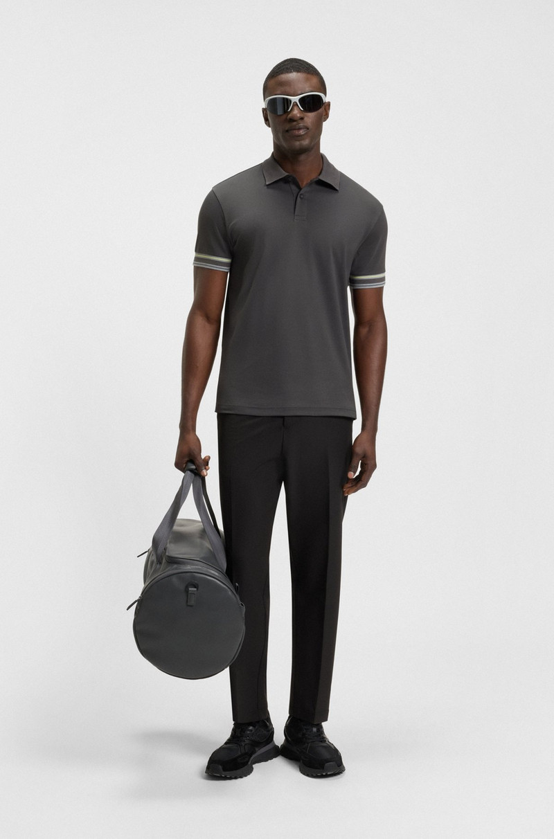 BOSS SLIM-FIT POLO SHIRT IN COTTON WITH STRIPED COLLAR outlook