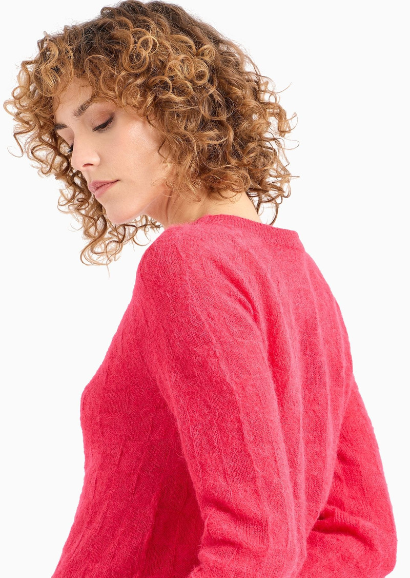 Seamless alpaca jumper with a check motif 5