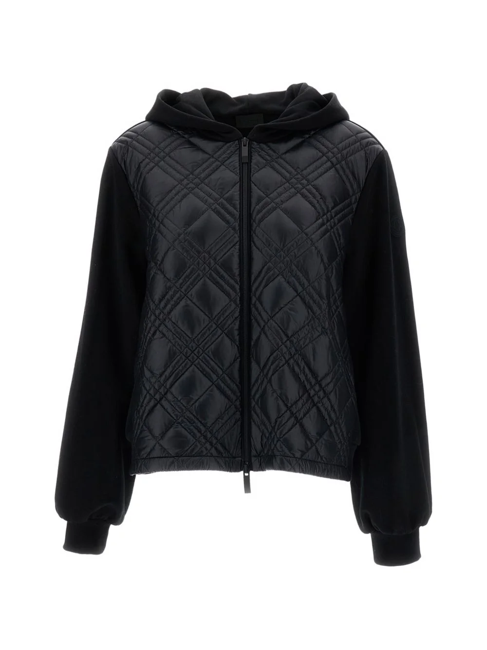 quilted zip-up hoodie - 1