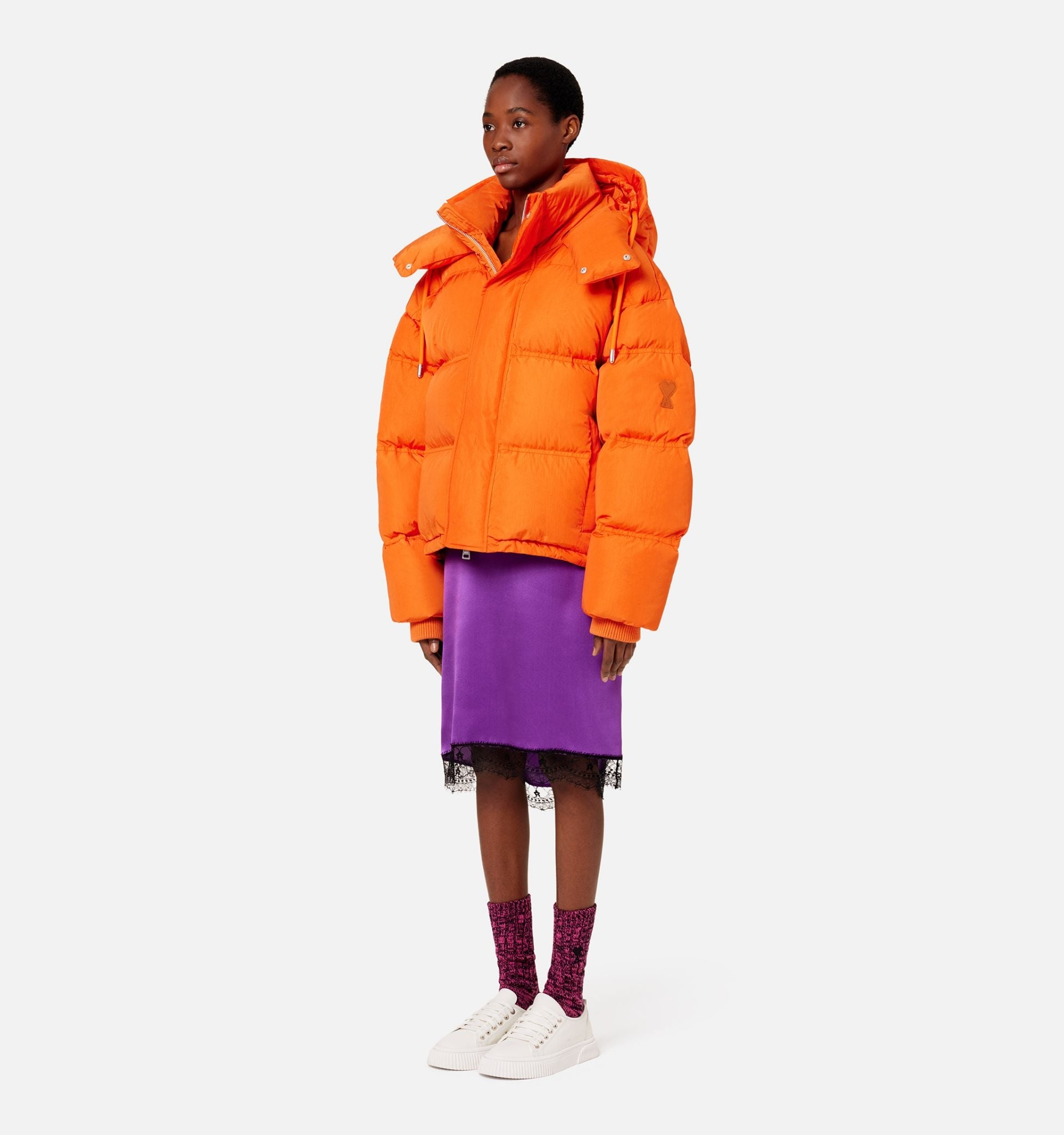 Down Jacket With Ami De Cœur Patch - 4