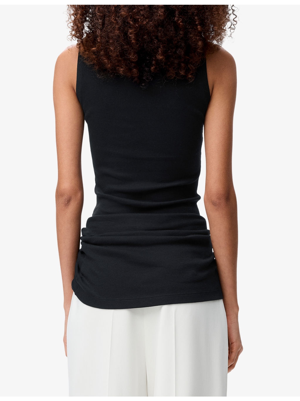 Ruched Stretch-Cotton Tank Top - 4