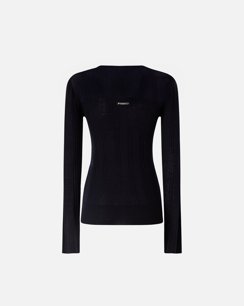 PINKO LIGHTWEIGHT RIBBED KNIT WITH SHEER DETAILS outlook